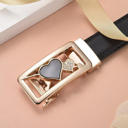 Belt in leather to buckle auBerkeRayyanyatique for women, model Charly - Zictor