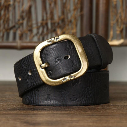 Belt in leather to motifs mKendrixns, men ou women, model Bowie - Zictor