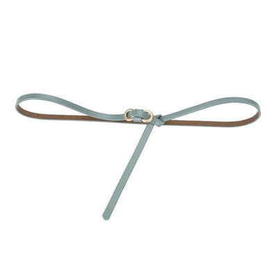 Blue Tie Belt With Knotted Buckle - Model Cleo