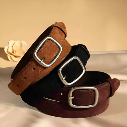 Belt Leather Veritable Suede Au Look Polyvalent Model Gene by Zictor