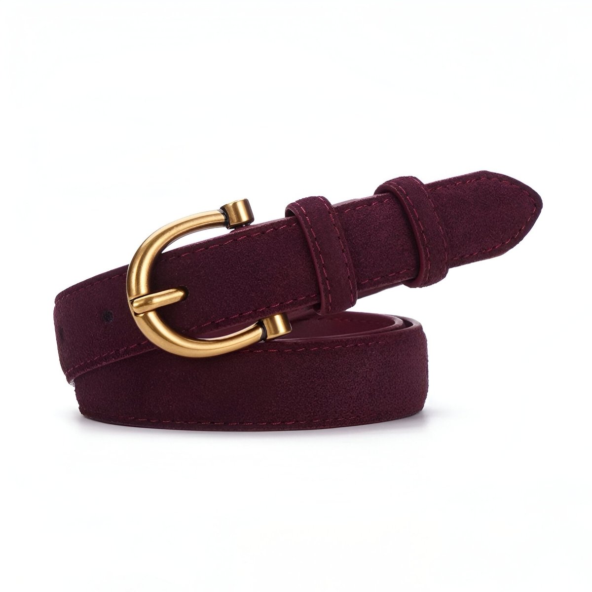Belt in leather véritable suédé, single and chic, model Pénélope - Zictor