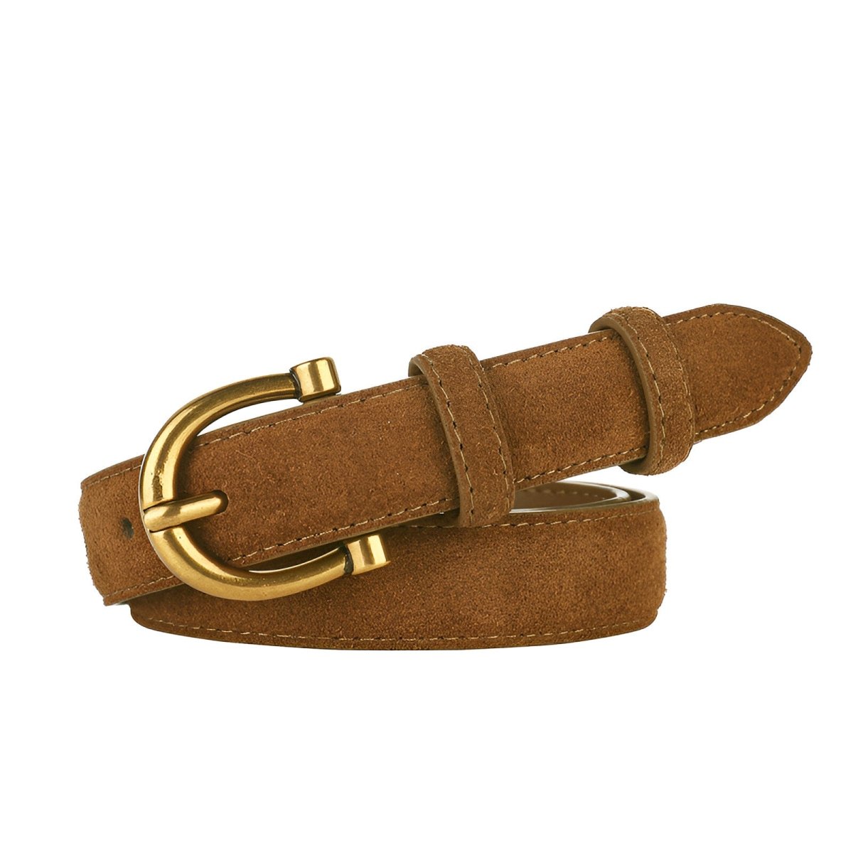 Belt in leather véritable suédé, single and chic, model Pénélope - Zictor