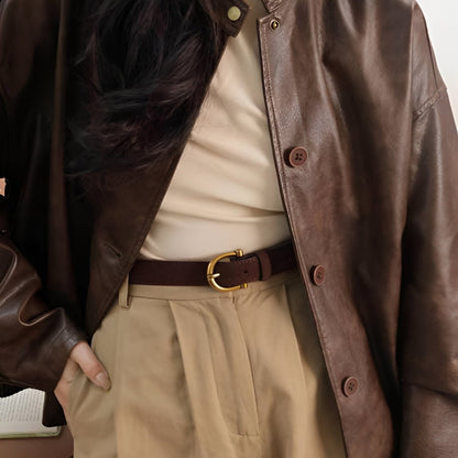Belt Leather Veritable Suede Single And Chic Model Hawk by Zictor
