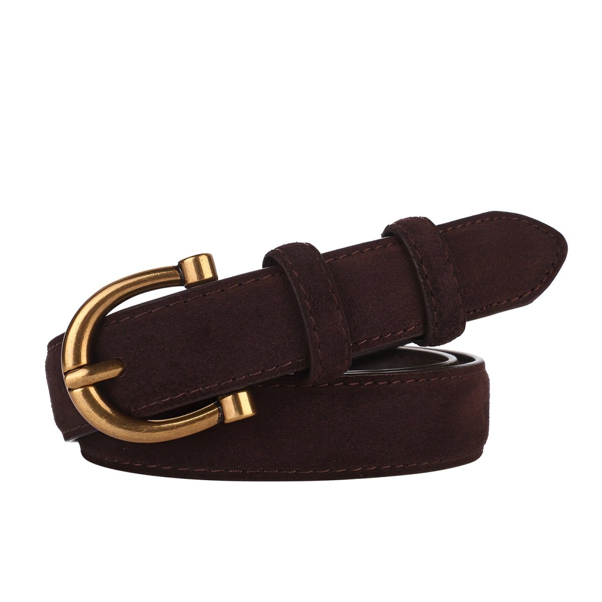 Belt in leather véritable suédé, single and chic, model Pénélope - Zictor