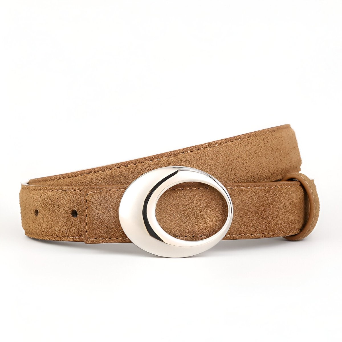 Belt in leather véritable suédé, to buckle éclipse, model Kendrixela - Zictor