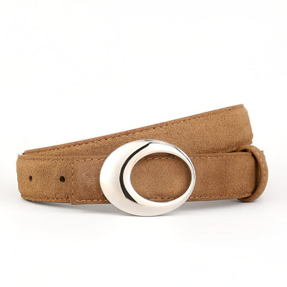 Belt in leather véritable suédé, to buckle éclipse, model Kendrixela - Zictor