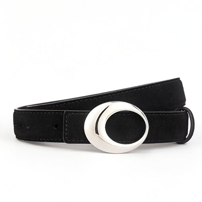 Belt in leather véritable suédé, to buckle éclipse, model Kendrixela - Zictor