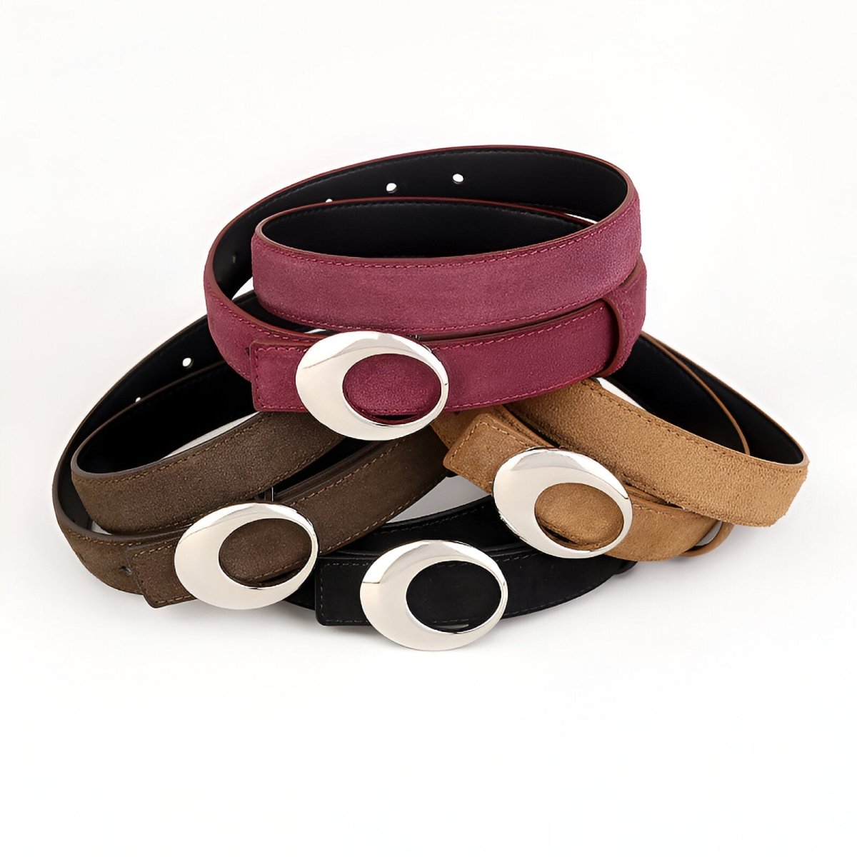 Belt Leather Veritable Suede TO Buckle Eclipse Model Ariela by Zictor