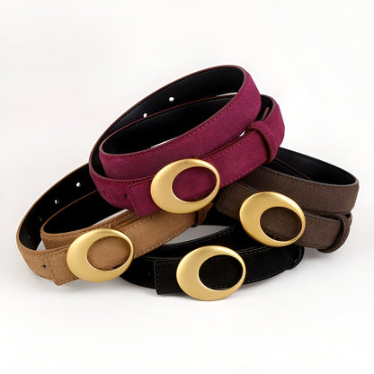 Belt Leather Veritable Suede TO Buckle Eclipse Model Ariela by Zictor