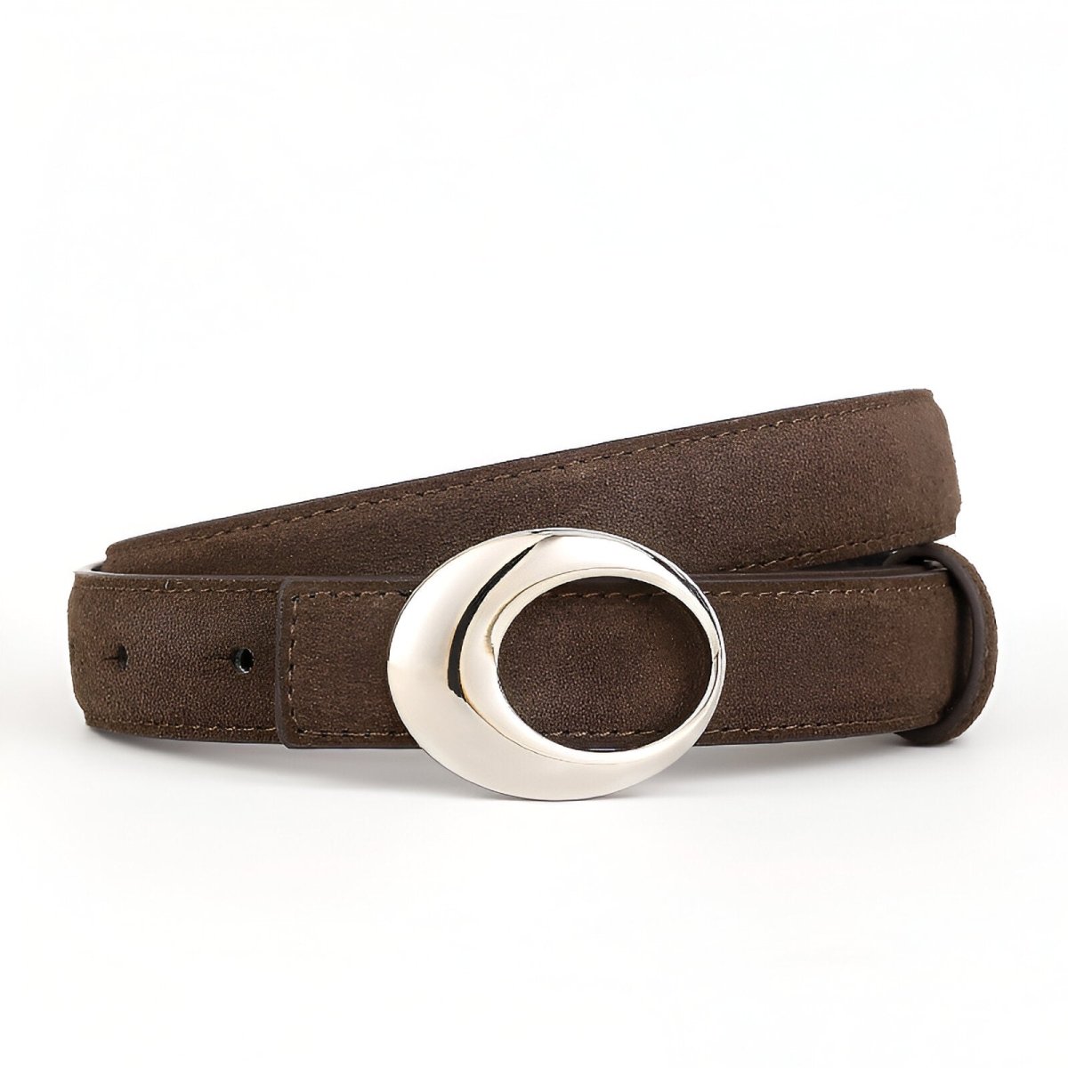 Belt in leather véritable suédé, to buckle éclipse, model Kendrixela - Zictor