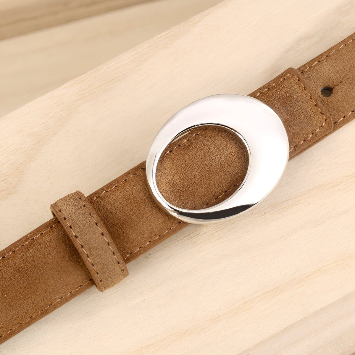 Belt Leather Veritable Suede TO Buckle Eclipse Model Ariela by Zictor