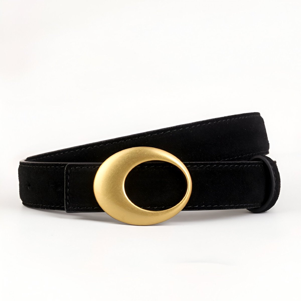 Belt in leather véritable suédé, to buckle éclipse, model Kendrixela - Zictor