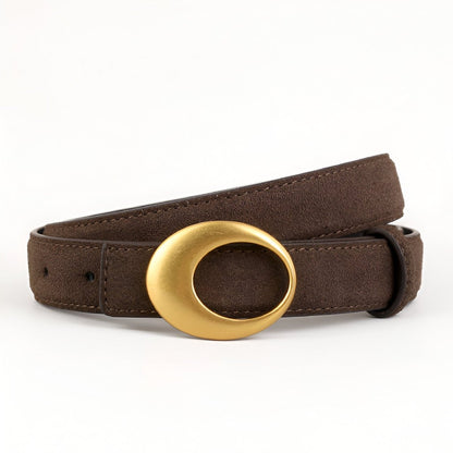 Belt in leather véritable suédé, to buckle éclipse, model Kendrixela - Zictor