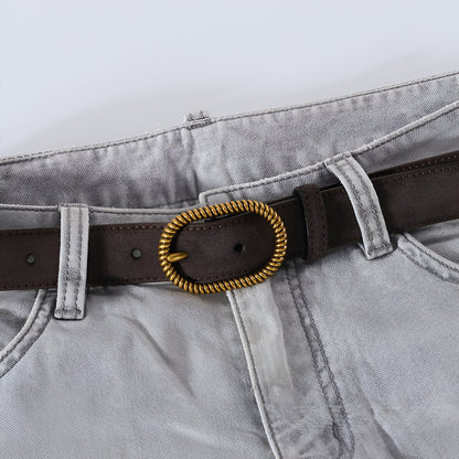 Belt Leather Pleine Fleur Suede TO Buckle Trendy Golden Model Emil by Zictor