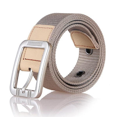 Canvas Nylon Belt For Men Beige Strap - Model Clover