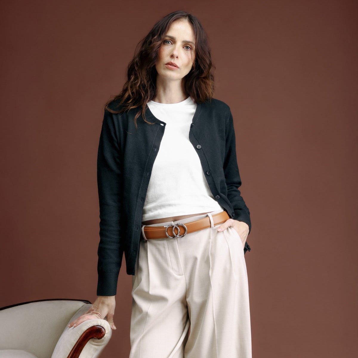 Belt intelligente and without trou, 600x plus précise, ajustement parfait to the size, conçue for the women, buckle automatic, model Haydenu by Zictor