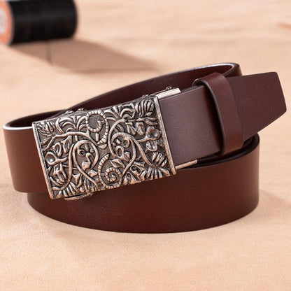 Belt Leather For Men Buckle Western Model Emlyn by Zictor