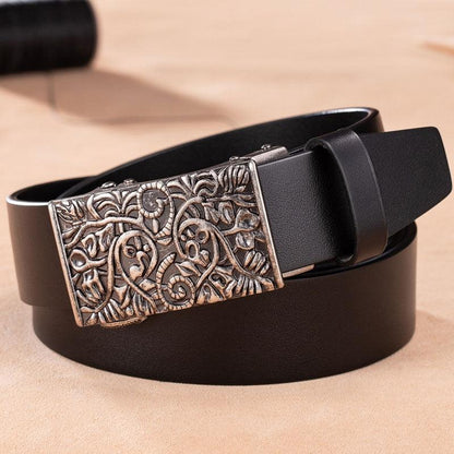 Belt Leather For Men Buckle Western Model Emlyn by Zictor