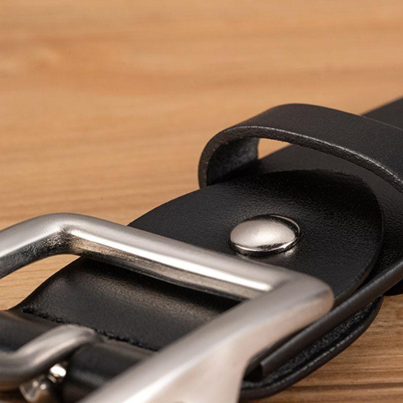 Belt Leather Buckle Carree For Men Model Onyeka by Zictor