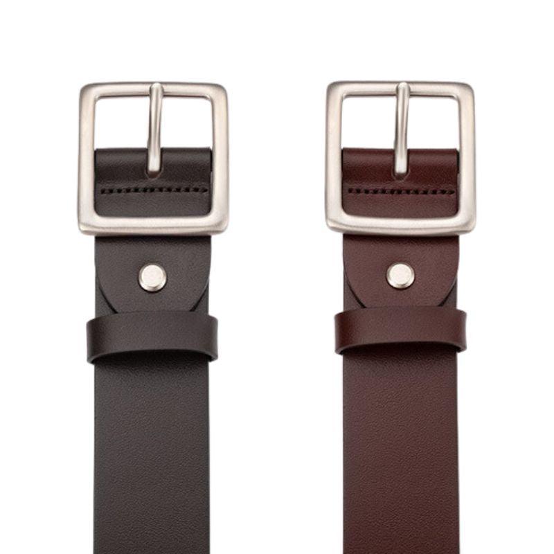 Belt Leather Buckle Carree For Men Model Onyeka by Zictor