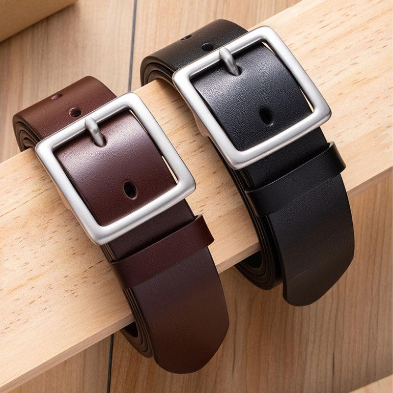 Belt Leather Buckle Carree For Men Model Onyeka by Zictor