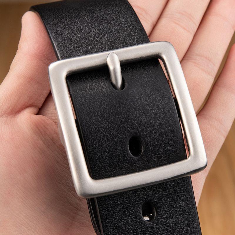 Belt Leather Buckle Carree For Men Model Onyeka by Zictor