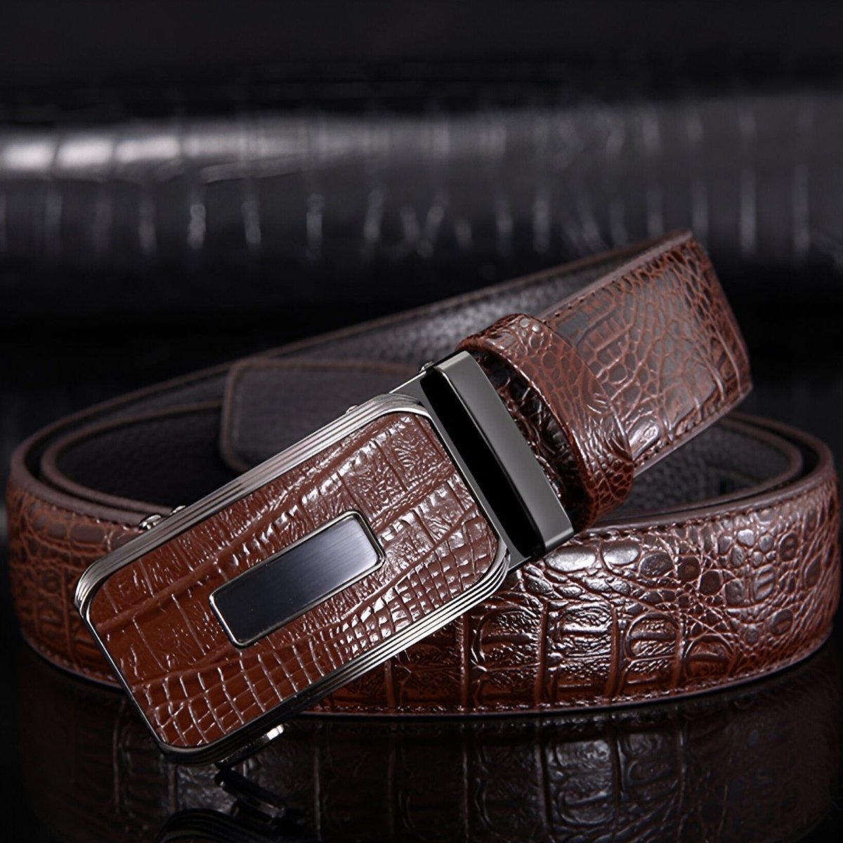 Belt Aspect Crocodile Buckle Crocodile For Men Model Charley by Zictor