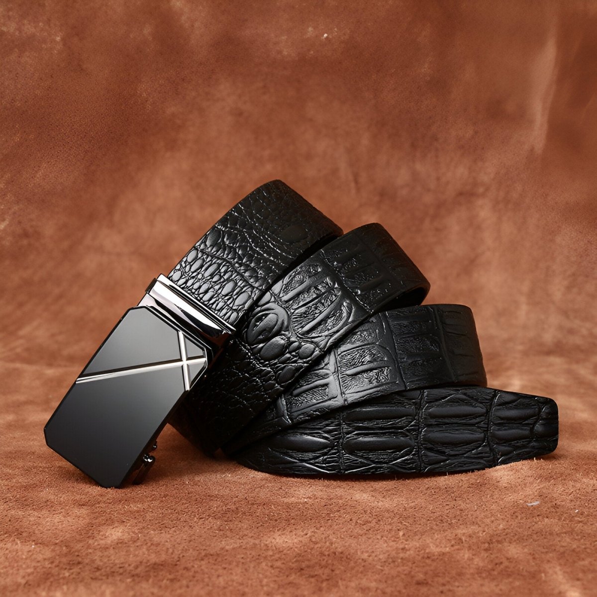 Belt Aspect Crocodile Buckle Elegante For Men Model Arie by Zictor