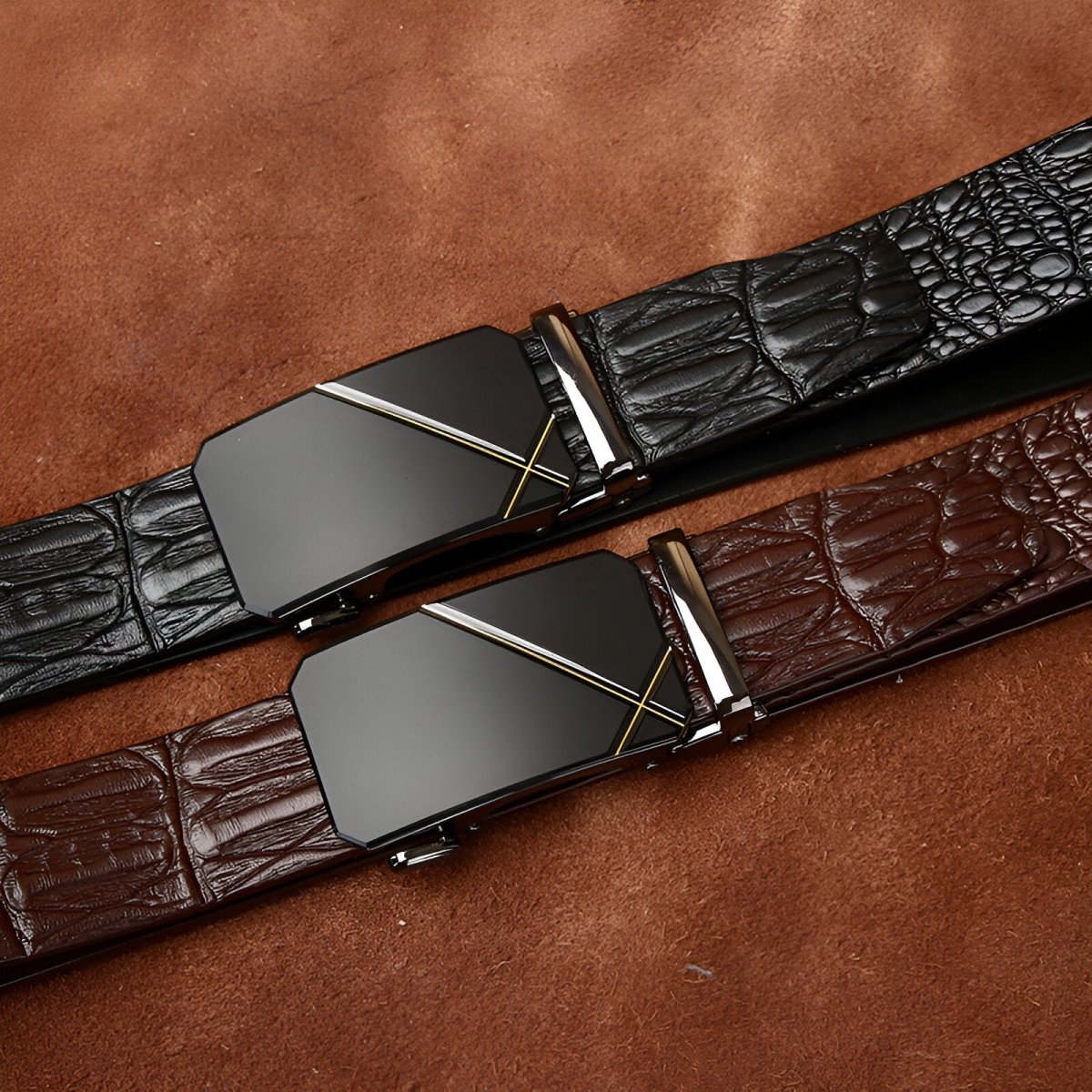 Belt Aspect Crocodile Buckle Elegante For Men Model Arie by Zictor