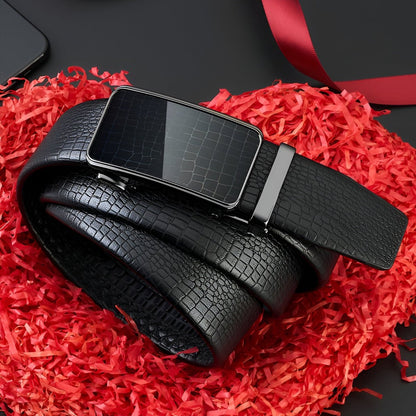 Belt Aspect Crocodile Buckle Lisse For Men Model Talon by Zictor