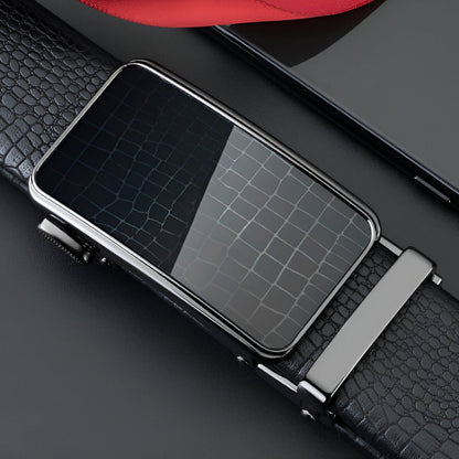 Belt Aspect Crocodile Buckle Lisse For Men Model Talon by Zictor