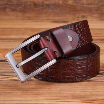 Belt Motif Crocodile Buckle Silver For Men Model Cal by Zictor