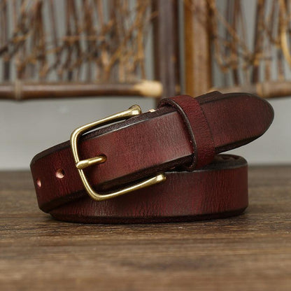 Belt leather to buckle golden, women ou men, model MeHarley - Zictor
