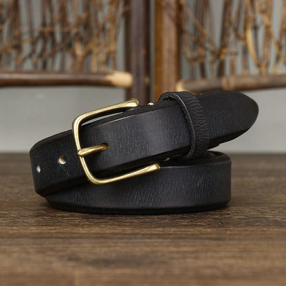 Belt leather to buckle golden, women ou men, model MeHarley - Zictor