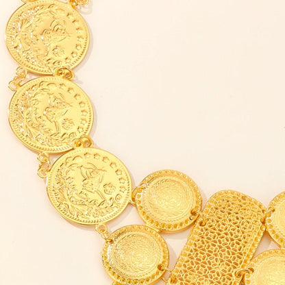 Belt Alternant Medaillons And Plaquettes Golden With Pendentifs Model Taj by Zictor