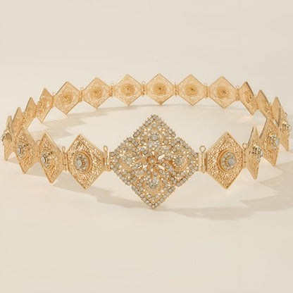 Belt Dun Eclat Golden And Ornee Of Cristaux Scintillants Model Lindsaey by Zictor