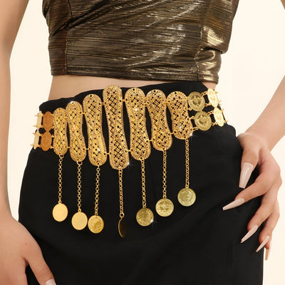 Moroccan Gold Belt With Geometric Motifs - Model Kaseee