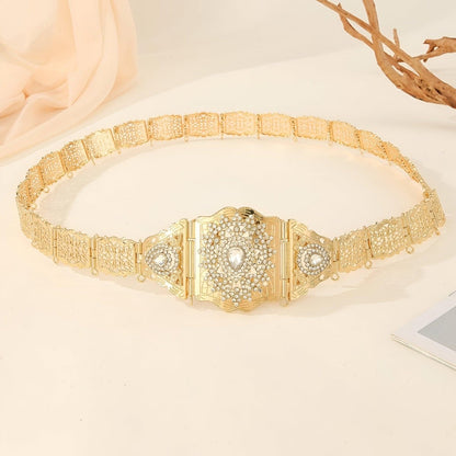 Belt Golden TO Strass With Motifs Diamants Model Mio by Zictor
