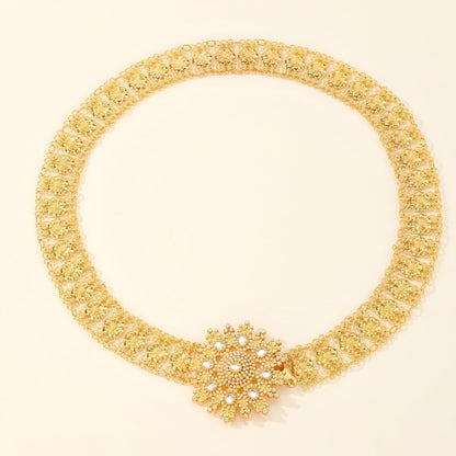 Belt Golden With Buckle In Forme Of Soleil Ornee Of Pierres Model Sage by Zictor