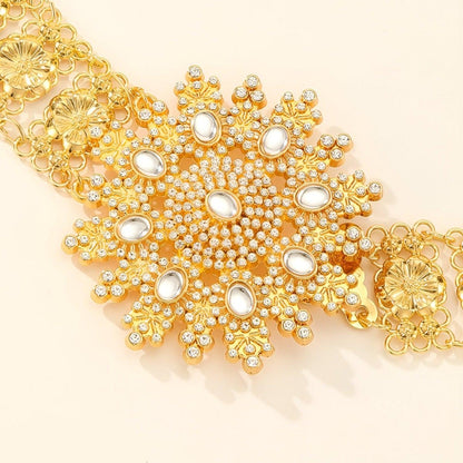 Belt Golden With Buckle In Forme Of Soleil Ornee Of Pierres Model Sage by Zictor