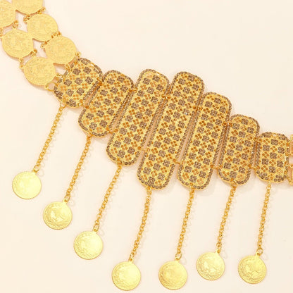Belt Golden With Motifs Carreaux And Medaillons Model Anik by Zictor