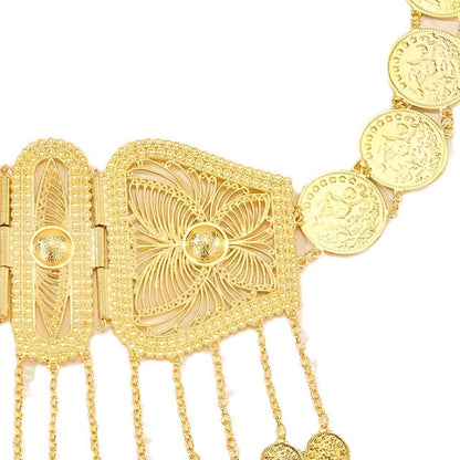Belt Golden With Pendentifs And Representation Of Pieces Of Monnaie Model Jayme by Zictor