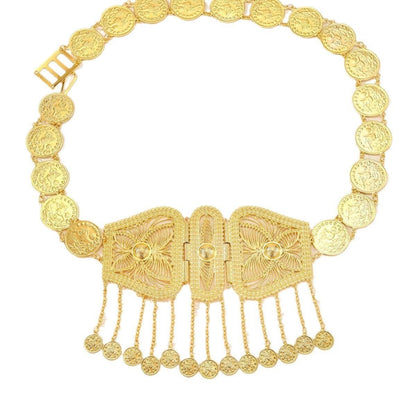 Belt Golden With Pendentifs And Representation Of Pieces Of Monnaie Model Jayme by Zictor
