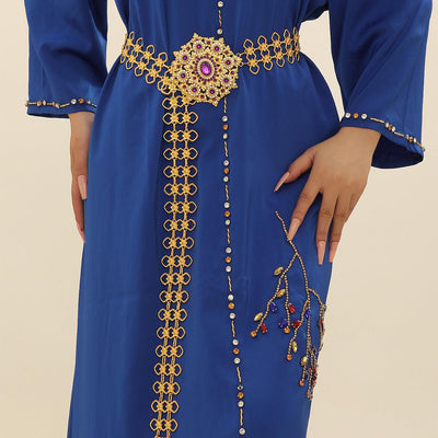Violet And Gold Long Belt With Strass - Model Averie