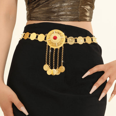 Moroccan Belt with Medallions and Central Ruby - Model Kyre