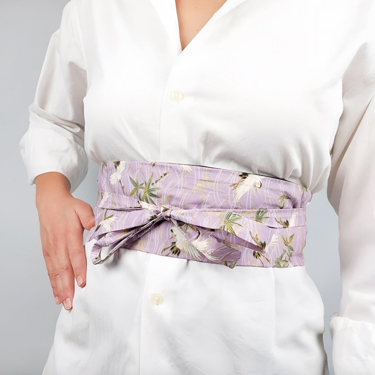 Belt Obi Shiloh to motifs grues, model Journey - Zictor