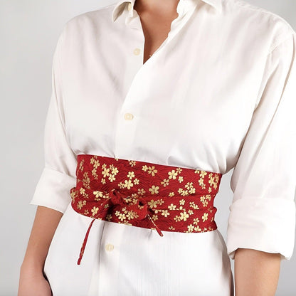 Belt Obi to motifs fleurs of Sakura, model Dacey - Zictor