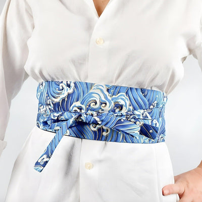 Japanese Wave Motifs Obi Belt Knot Buckle - Model Averyo