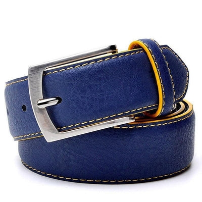 Blue Aged Dress Belt for Men - Model Emersona