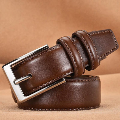 Belt of costume in leather for men, model Lior - Zictor